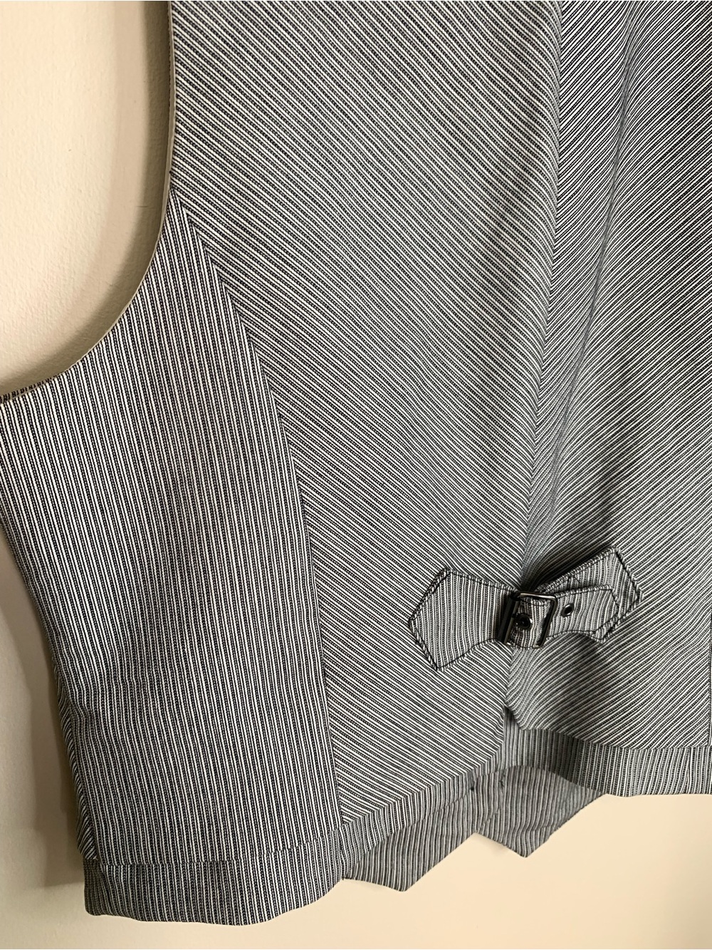 le château Y2K Pinstripe Gray Double-Breasted Vest L - Picture 7 of 13